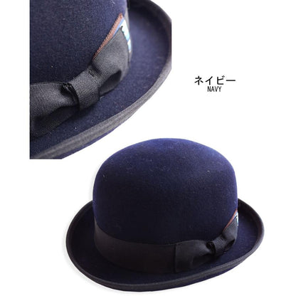 ウール ボーラーハット メンズ レディース ハット 山高帽 チャップリン 帽子 HAT 56cm 57cm 58cm 59cm 60cm